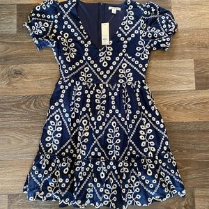 Francesca’s Navy Blue eyelet Dress